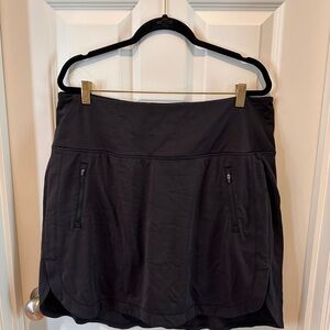 Athleta Fairway 18” Golf Skort Black 2X Athletic Skirt Built-In Shorts